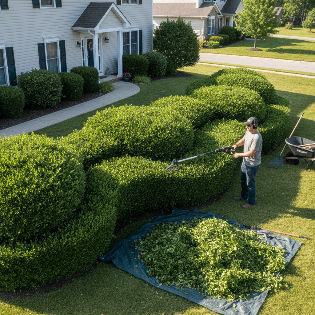 Hedge shaping and trimming service