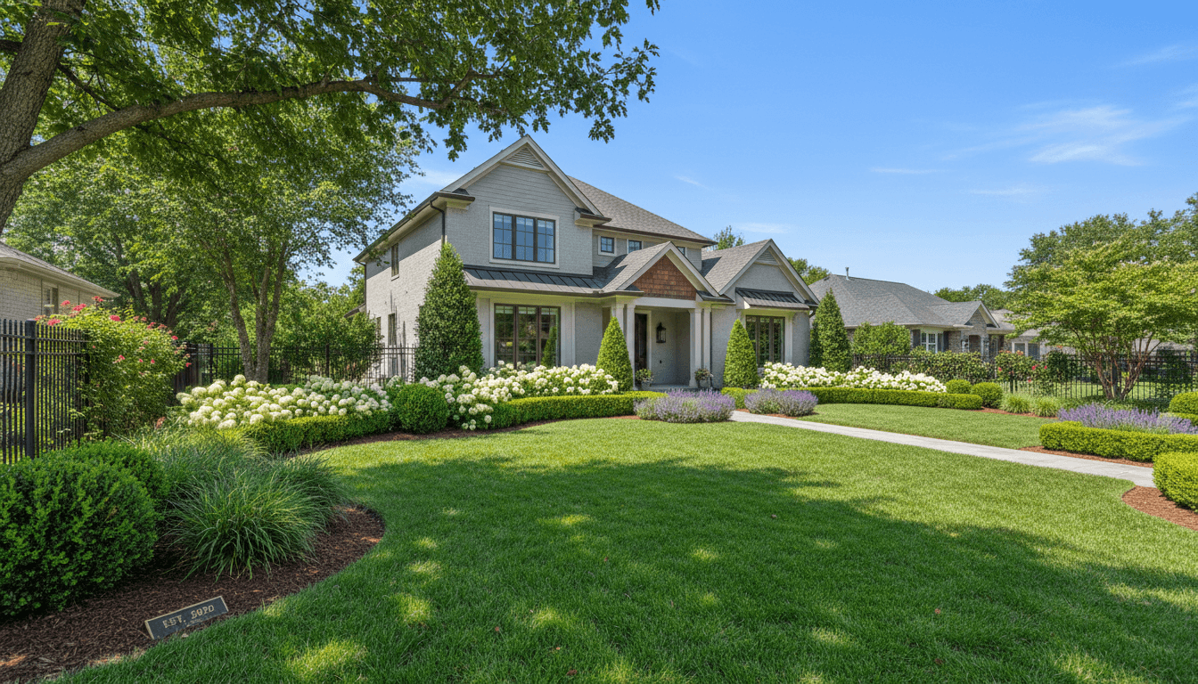 Well-maintained property with professional lawn care results